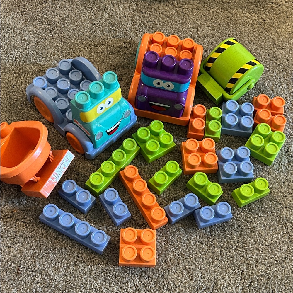 Roo Crew Build-A-Block Trucks-Kids Construction Block Vehicles Set